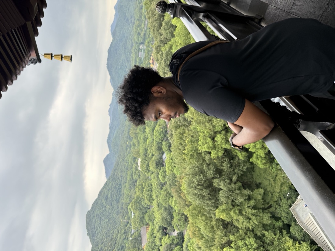 Overlooking the hills from a balcony