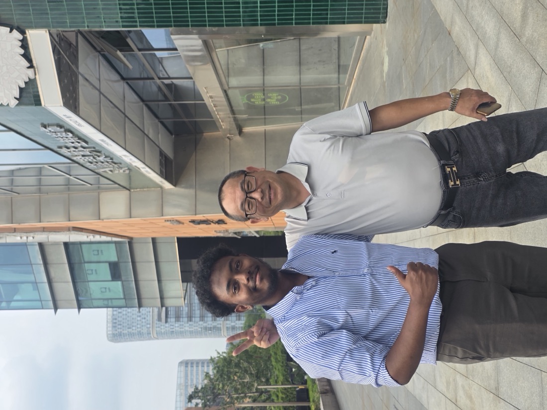 Portrait with a colleague before departure